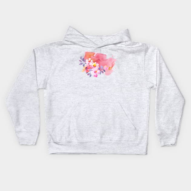 Watercolor floral Kids Hoodie by Rev Store